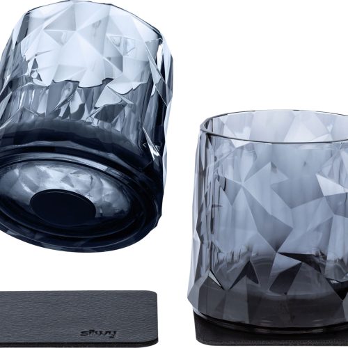 silwy® Magnet-Tumbler-Kunststoffgläser 2 Stk. Grau (250 ml) - Gläser