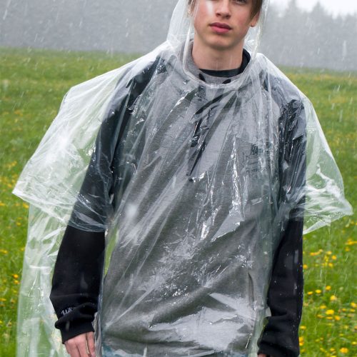 BasicNature Festival Notfall Poncho Klar transparent 125 x 130 cm - Damenjacken von Basic Nature