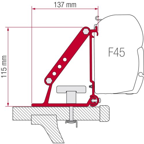 Fiamma Halterung Kit Auto F35 Pro Dachmontage - Markisenadapter