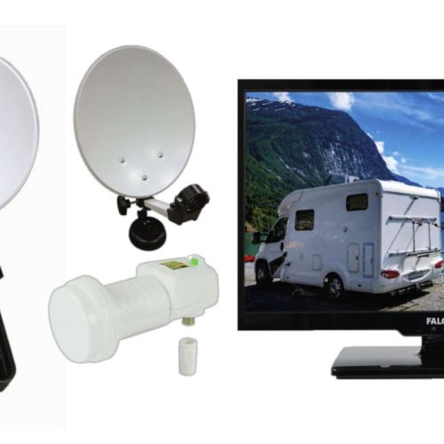 Easyfind Falcon Mobile Sat-Anlage Campingkoffer Komplettset inkl. 19 Zoll LED Fernseher   - Camping-Sat-Anlagen