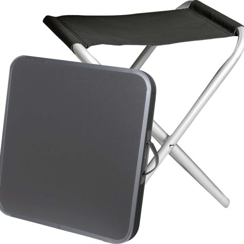 Brunner Hoggy Set Tischplatte und Hocker schwarz - Campinghocker