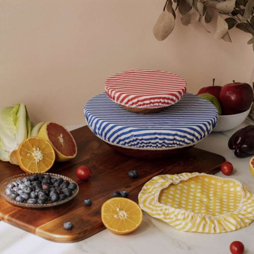 Nuts Innovations Schüsselabdeckung Textil 3er Set Streifen und Punkte - Schüsseln & Schalen