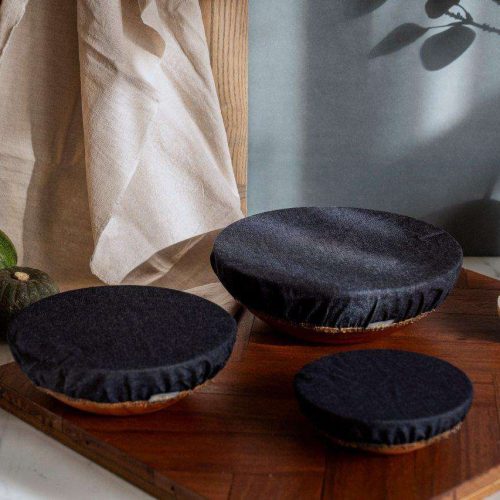 Nuts Innovations Schüsselabdeckung Textil 3er Set Jeans - Schüsseln & Schalen