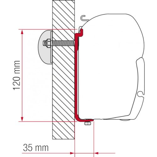 Fiamma Adapter AS 450 F45 - Markisenadapter
