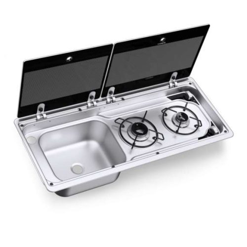 Dometic MO 9722L 2-flammiges Kochfeld und Spüle links - Koch-Spül-Kombinationen