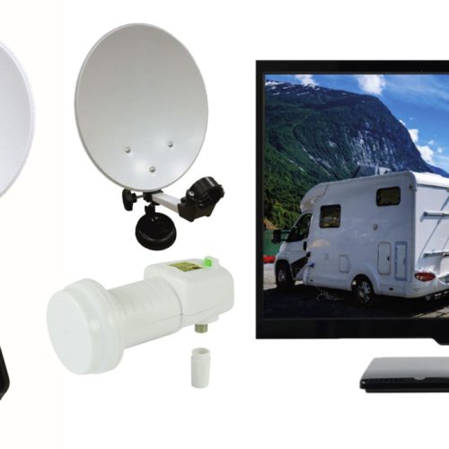 Easyfind Falcon Mobile Sat-Anlage Campingkoffer Komplettset inkl. 22 Zoll LED Fernseher   - Camping-Sat-Anlagen