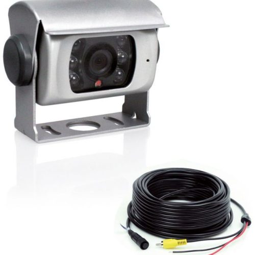 Caratec Safety CS100LA Kamera mit IR-Beamer 20 m Anschlussleitung silber  - Rückfahrkameras & Rückfahrsysteme