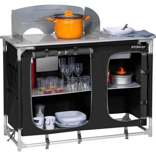Berger Campingküche mit Spüle schwarz - Campingküchen