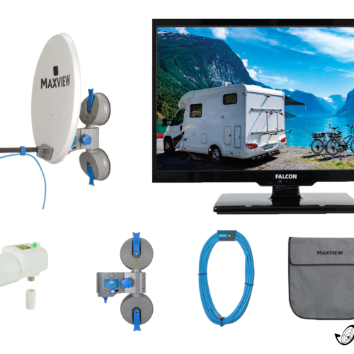 Easyfind Maxview / Falcon Pro TV Camping Set 24 Zoll SAT Anlage inklusive LED TV - Camping-Sat-Anlagen