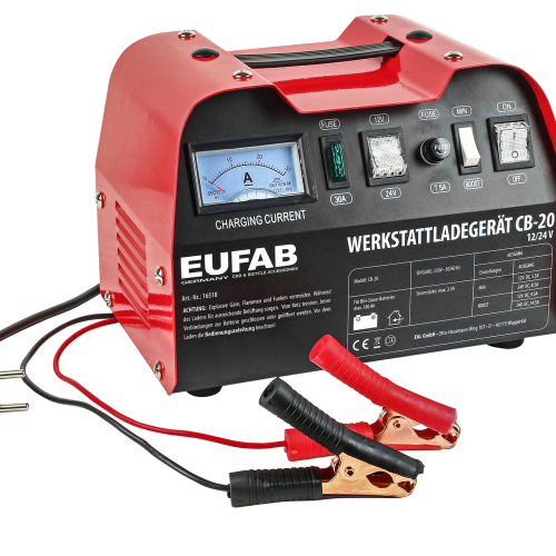 Eufab Werkstattladegerät 12/24 V 18/12 A - Batterie-Ladegeräte