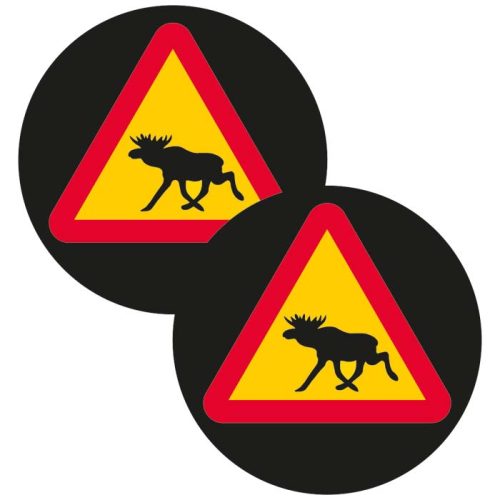 Pufz Glasuntersetzer Elch schwarz und Verkehrsschild - Sonstiges Küchenzubehör