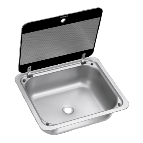 Dometic SNG 4133 Eckige Spüle mit Glasabdeckung 410 x 335 mm - Spülbecken