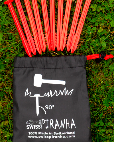 Swiss Piranha RT120 Zelthering rot 12 cm 10er Set im Beutel - Zeltheringe & Abspannmaterial