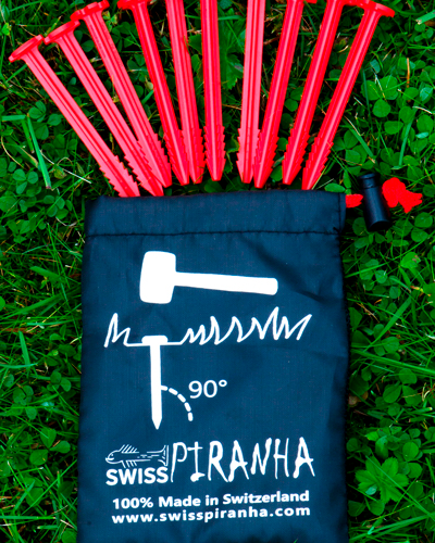Swiss Piranha RT90 Zelthering rot 9 cm 10 er Set im Beutel - Zeltheringe & Abspannmaterial