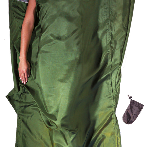 CocoonLeicht-Reiseschlafsack Rechteck Seide dark olive green  - Schlafsäcke