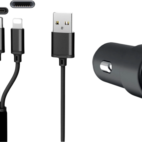 IWH Dual 3 in 1 USB Ladegerät für Autos 3 Anschlüsse 1,2 Meter - 12 / 24 V Adapter & Kupplung