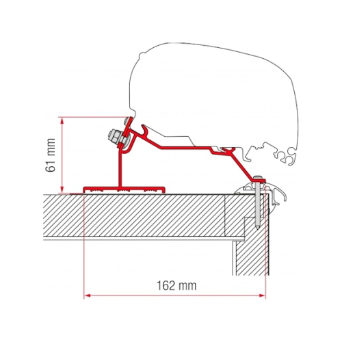 Fiamma Adapter Caravan Roof 400 CM passend für F80 F65 - Markisenadapter