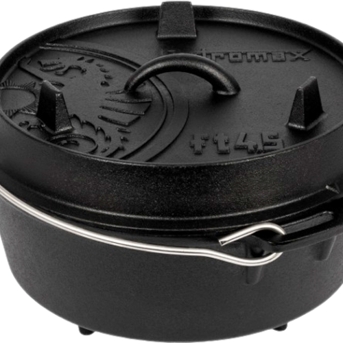 Petromax Dutch Oven Feuertopf aus Gusseisen mit Deckel und Standfüßen 3,5 Liter - Camping-Töpfe