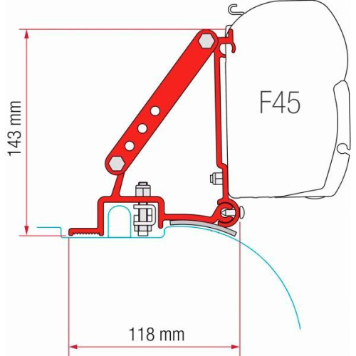Fiamma Markisenhalterung-Kit Ducato/Jumper/Boxer High Roof ≥ 2006 - Markisenadapter