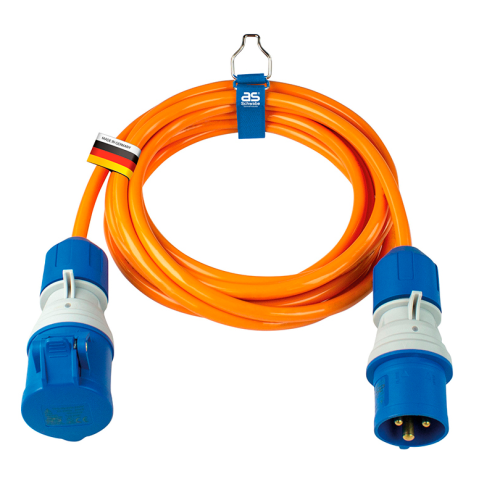 AS Schwabe CEE Verlängerung Cam­ping-Ver­län­ge­rungs­lei­tun­gen mit power­light Span­nungs­an­zei­ge 230 V 10 m orange - CEE-Kabel von AS-Schwabe