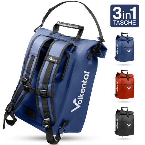 Valkental ValkOne 3-in-1 Fahrradtasche 25 Liter blau - Rucksäcke