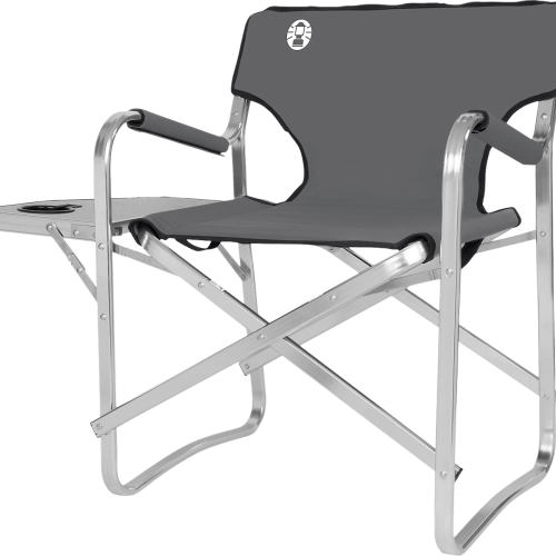 Coleman Deck Chair Klappbarer Campingstuhl Aluminium silber mit Tisch - Regiestühle