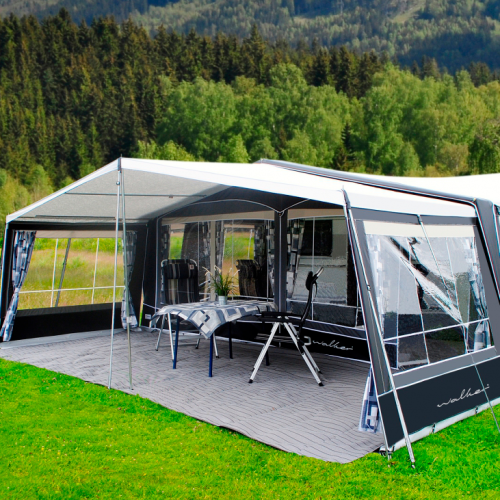 Walker Vorzelt Atrium-300 Anthrazit Glasfiber MAX 900 Umlaufmaß 886-915 cm - Wohnwagenvorzelte