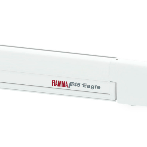 Fiamma F45eagle 450 Markise mit Motor Gehäusefarbe Polar White Tuchfarbe Royal Grey 450 cm - Kassettenmarkisen