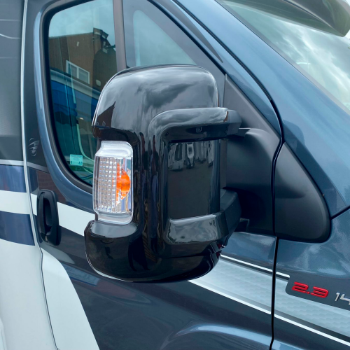 Milenco Falcon Spiegelabdeckungen für Fiat Ducato, Peugeot Boxer und Citroen Relay ab 2007 mit langen Armspiegeln 2 Stück Schwarz - Ersatzteile Fahrzeug