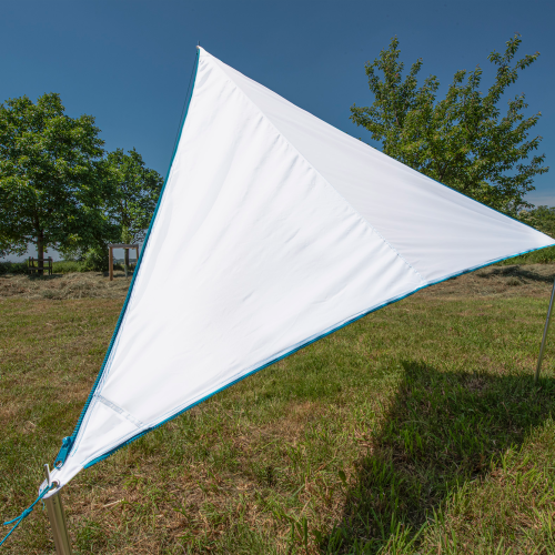 Bent Sonnensegel Zip-Canvas Weiß/RV Hellblau - Pavillons & Tarps