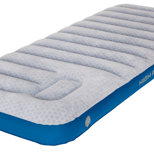 High Peak Air bed Cross Beam Extra Long Luftbett mit integrierter Pumpe hellgrau/blau Single - Luftbetten