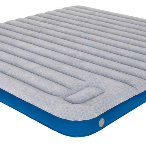 High Peak Air bed Cross Beam Extra Long Luftbett mit integrierter Pumpe hellgrau/blau King - Luftbetten