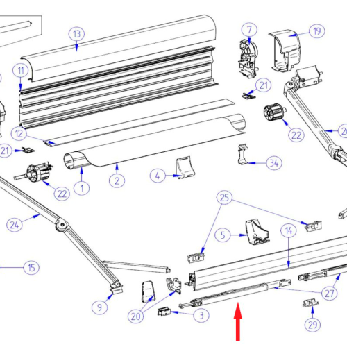 Thule Stützfuß (185cm) für Markisenlänge ab 4m  - Ersatzteile Zelte & Markisen