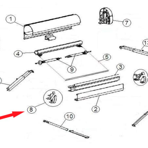 Thule Abdeckung Frontprofil  (links+rechts) - Ersatzteile Zelte & Markisen