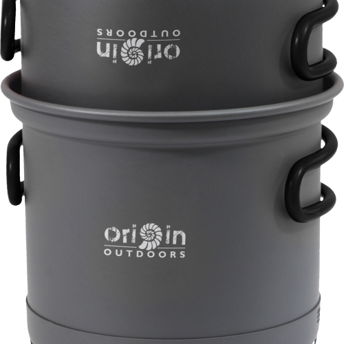 Origin Outdoors Biwak Topfset Radiator mit Wärmetauscher 1 bis 2 Personen - Camping-Töpfe