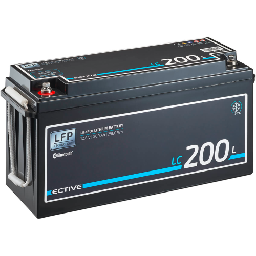 ECTIVE LC 200L BT LT LiFePO4 Lithium Versorgungsbatterie mit Integrierten Heizplatten / Bluetoothmodul 12 V 200 Ah - Fahrzeug-Batterien