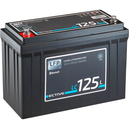 ECTIVE LC 125L BT LT LiFePO4 Lithium Versorgungsbatterie mit Integrierten Heizplatten / Bluetoothmodul 12 V 125 Ah - Fahrzeug-Batterien