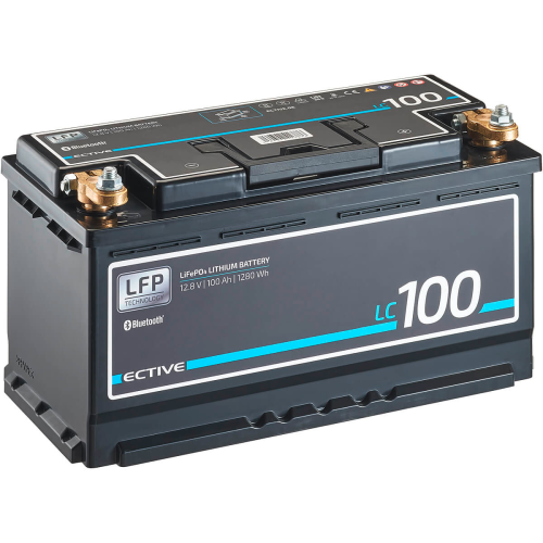 ECTIVE LC 100 BT LiFePO4 Lithium Versorgungsbatterie mit Bluetoothmodul 12 V 100 Ah - Fahrzeug-Batterien