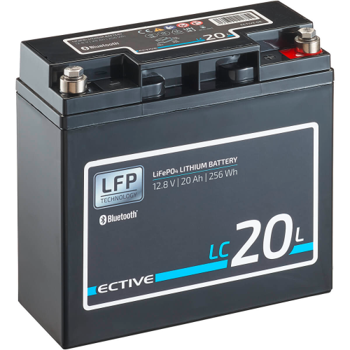 ECTIVE LC 20L BT LiFePO4 Lithium Versorgungsbatterie mit Bluetoothmodul 12 V 20 Ah - Fahrzeug-Batterien
