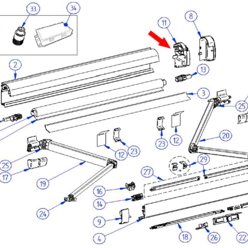 Thule Endplatte rechts passend zu Omnistor 5200 - Ersatzteile Zelte & Markisen