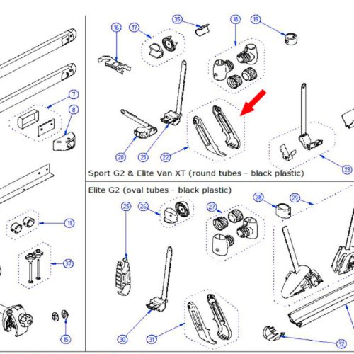 ELITE G2 HINGE COVERS BLACK (1L+1R) - Ersatzteile Fahrzeug von Thule