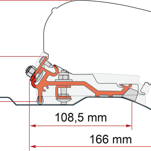 Fiamma Adapter Kit Fiat Ducato / Citroën Jumper / Peugeot Boxer Low Profile für F80 Markisen - Markisenadapter