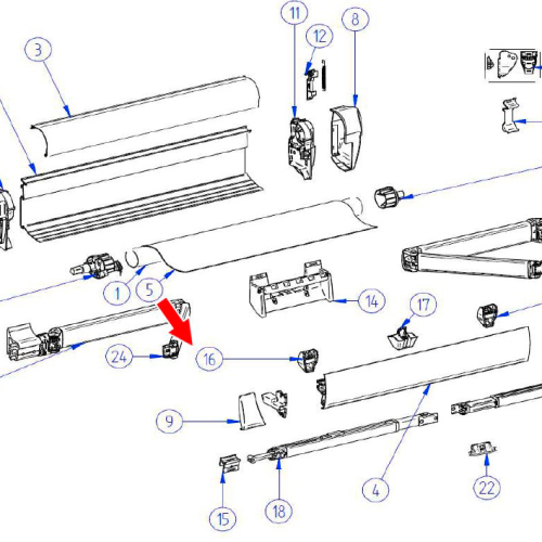 Thule Spannstangen und Klemmprofil passend zu Omnistor 5003 - Ersatzteile Zelte & Markisen