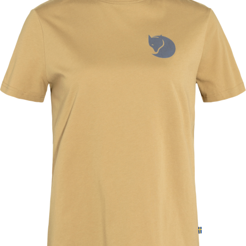 Fjällräven Fox Boxy Logo Tee Damenshirt beige S - Damenshirts, -blusen & -pullover