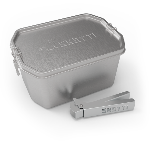 Skotti Multifunktionsbox Boks für Skotti Grill inklusive Hebezange 2,5 Liter - Behälter und Halterungen