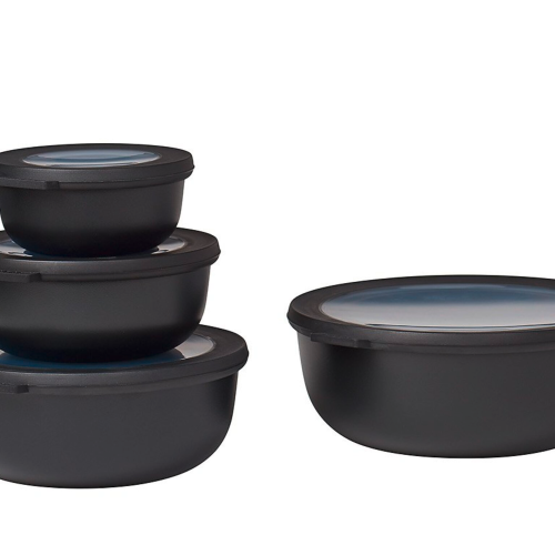 Mepal Cirqula Multischüsselset rund 4 teilig 350 / 750 / 1250 / 2250 ml nordic black - Lebensmittelbehälter / Vorratsdosen