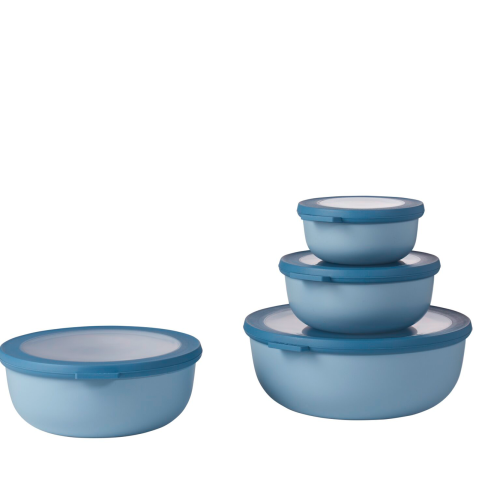Mepal Cirqula Multischüsselset rund 4 teilig 350 / 750 / 1250 / 2250 ml nordic blue - Lebensmittelbehälter / Vorratsdosen