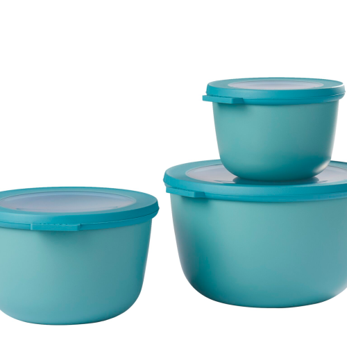 Mepal Cirqula Multischüsselset rund 3 teilig 500 / 1000 / 2000 ml nordic green  - Lebensmittelbehälter / Vorratsdosen