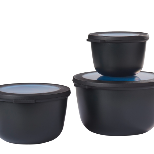 Mepal Cirqula Multischüsselset rund 3 teilig 500 / 1000 / 2000 ml nordic black - Lebensmittelbehälter / Vorratsdosen