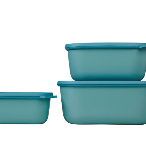 Mepal Cirqula Multischüsselset rechteckig hoch 3-teilig 750 / 1500 / 3000 ml nordic green   - Lebensmittelbehälter / Vorratsdosen